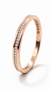 Anillo de compromiso de oro rosa de 18 quilates con diamantes naturales talla brillante de 0,231 ct