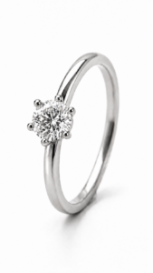 Anillo de compromiso de platino con diamante natural talla brillante de 1 ct